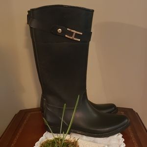 Tommy Hilfiger black rain boots
